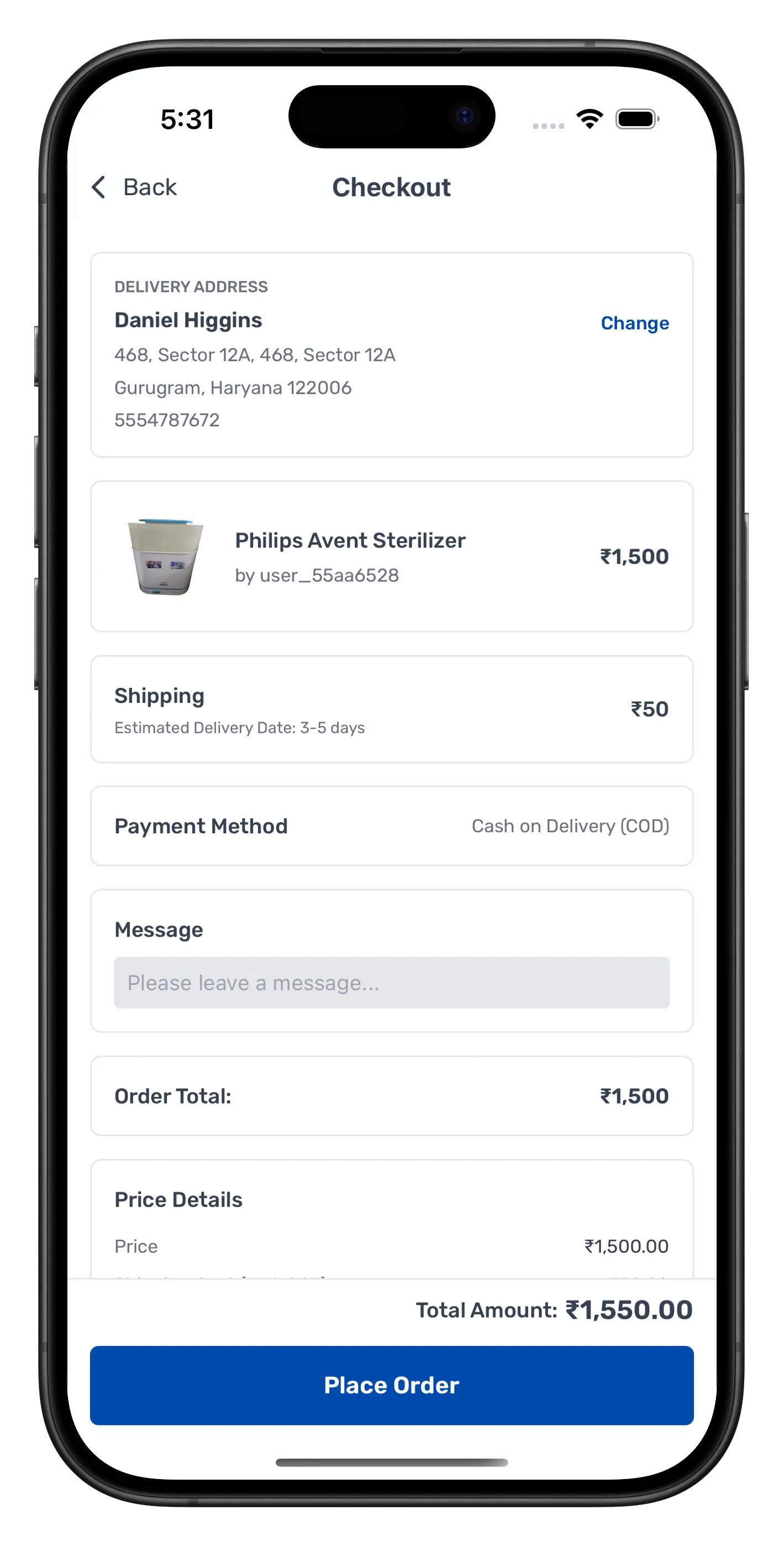 Step 2 - Pay online or COD